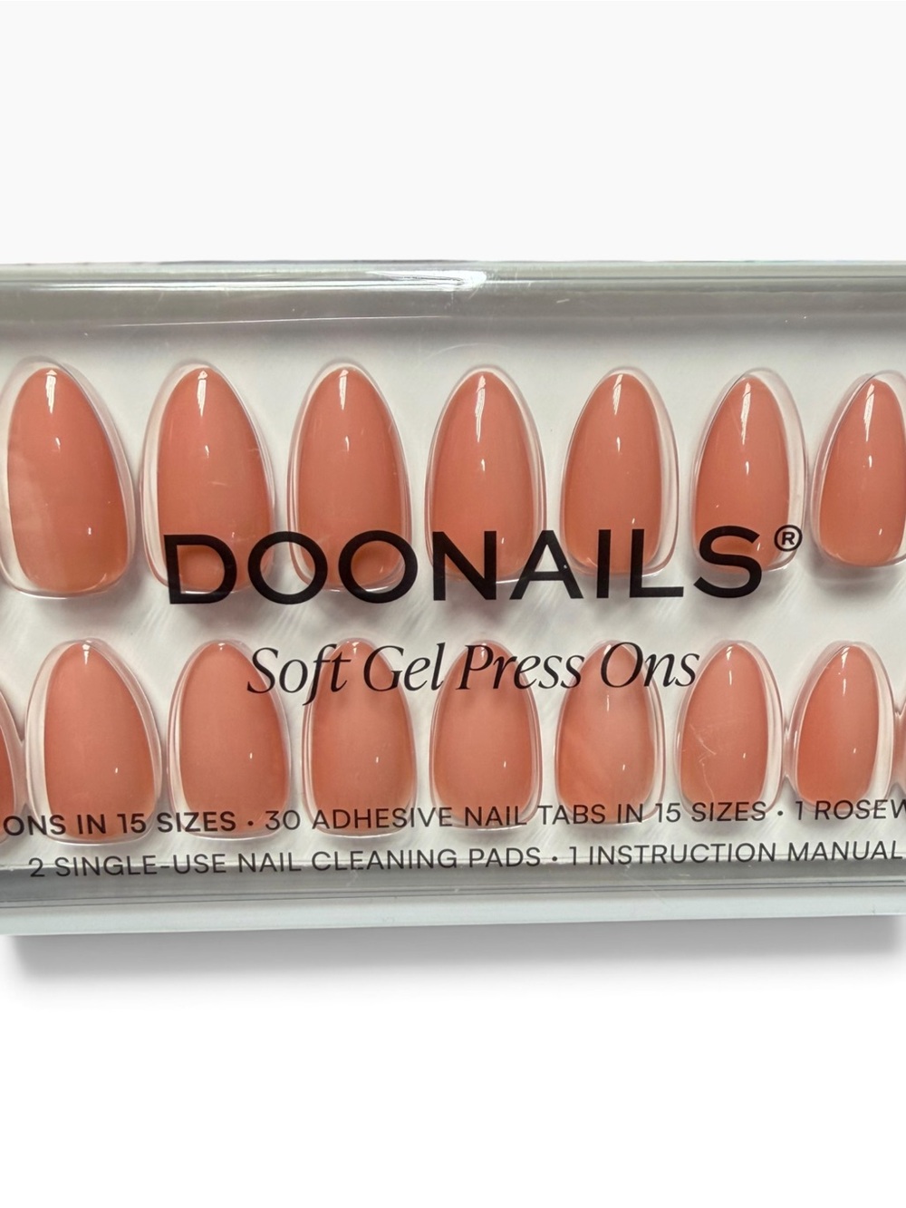 DOONAILS Soft Gel Press-On Nails – Peach Please Short Almond – New